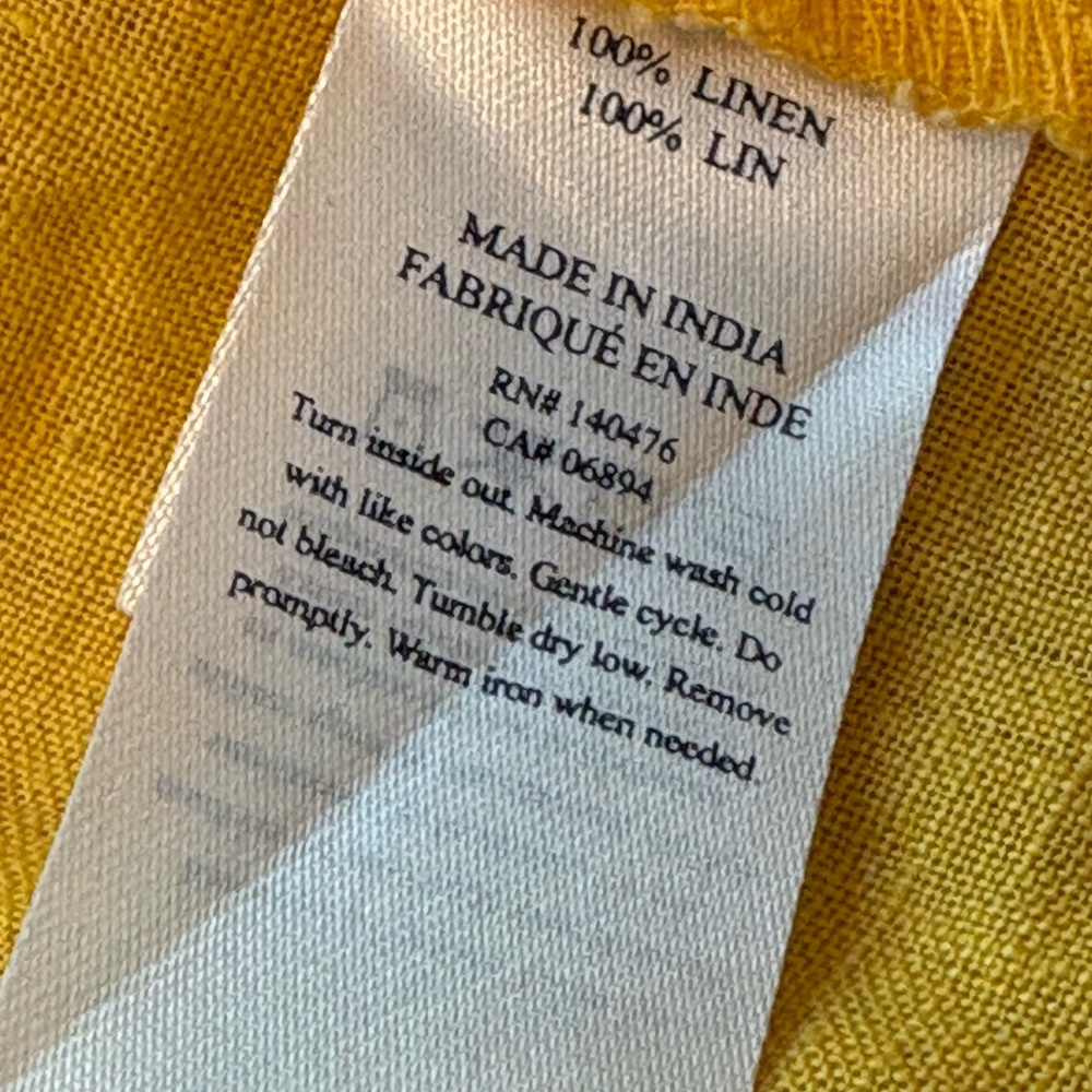 FAHERTY Yosepha Linen Fringe top in Marigold Yellow ruffled 3212 - Picture 8 of 9